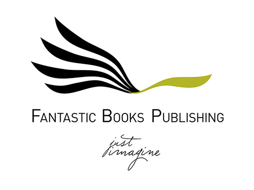 logo and tag of fantastic books publishing - just imagine